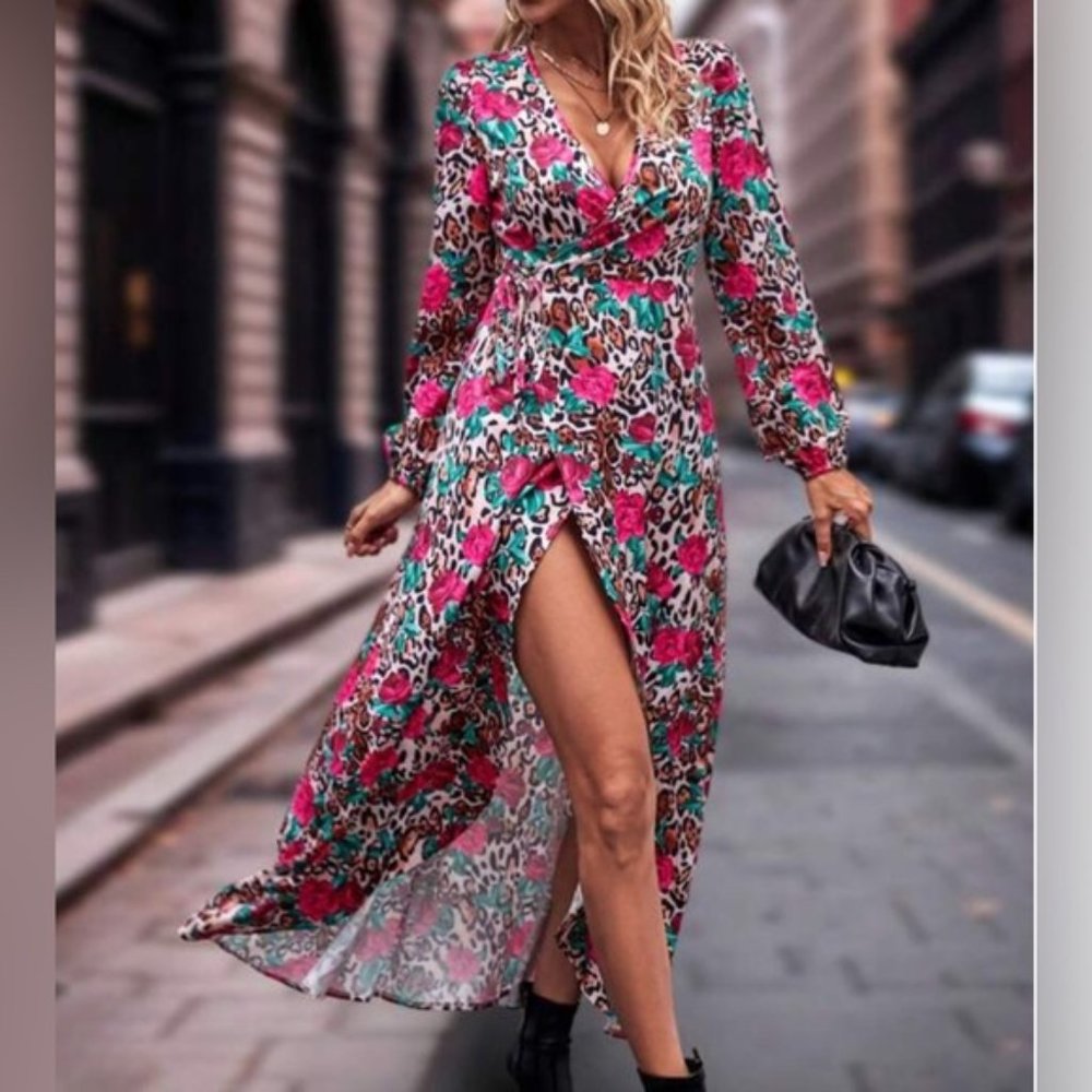 LAST ONE ๐ฅ Floral Print Wrap Hem Dress - Picture 5 of 6